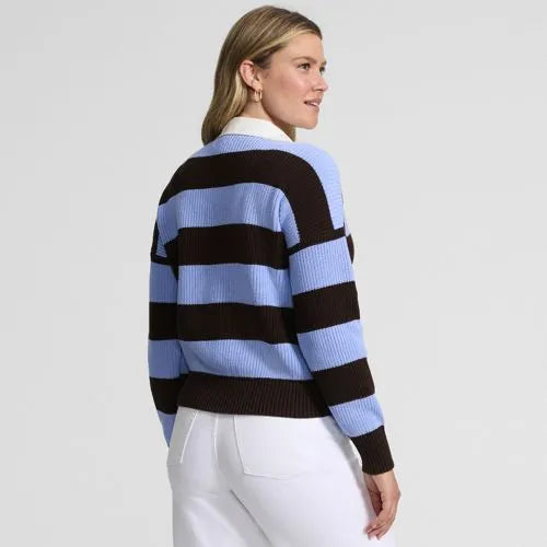 Women's Drifter Rugby with Woven Collar Sweater