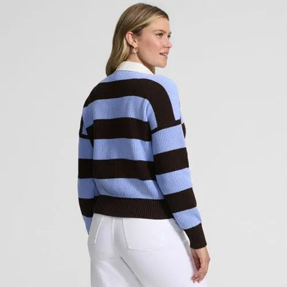 Women's Drifter Rugby with Woven Collar Sweater