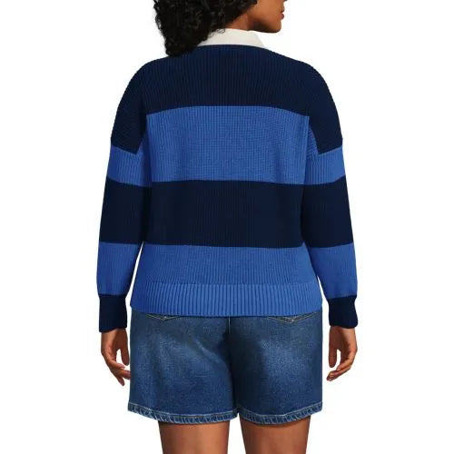 Women's Drifter Rugby with Woven Collar Sweater