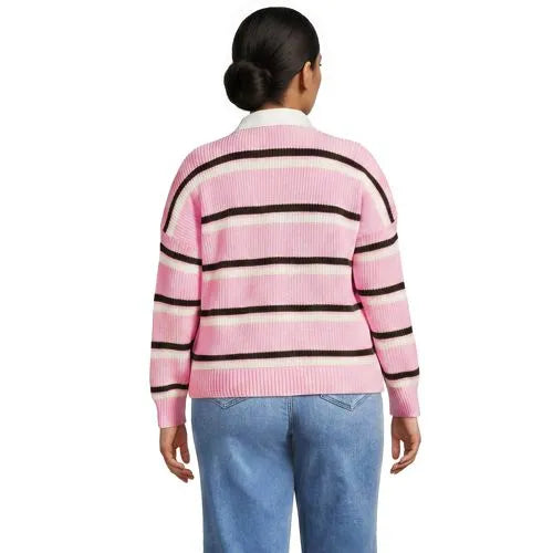 Women's Drifter Rugby with Woven Collar Sweater
