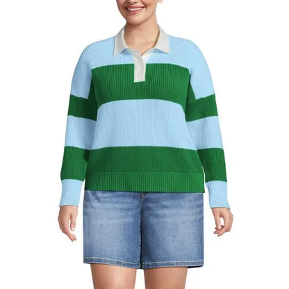Women's Drifter Rugby with Woven Collar Sweater