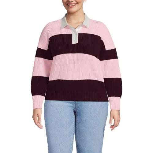 Women's Drifter Rugby with Woven Collar Sweater