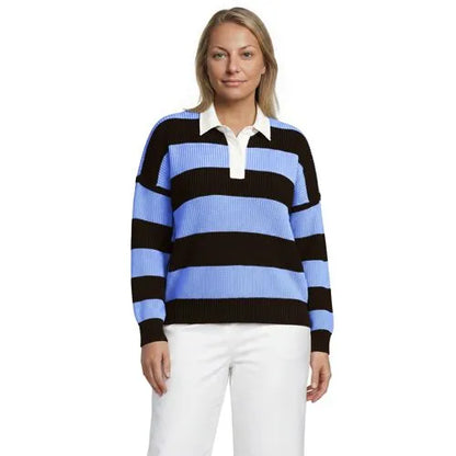 Women's Drifter Rugby with Woven Collar Sweater