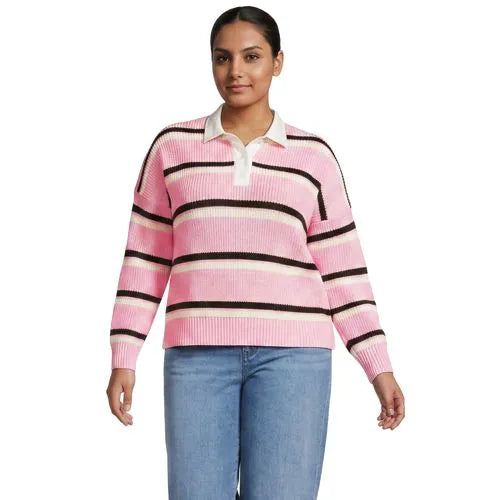 Women's Drifter Rugby with Woven Collar Sweater