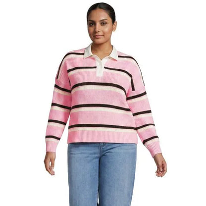 Women's Drifter Rugby with Woven Collar Sweater