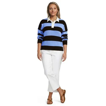 Women's Drifter Rugby with Woven Collar Sweater