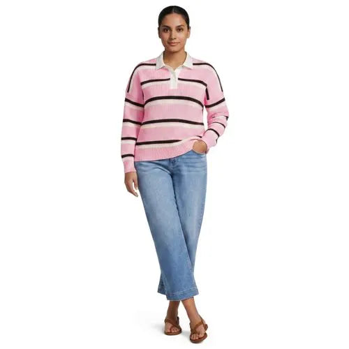 Women's Drifter Rugby with Woven Collar Sweater