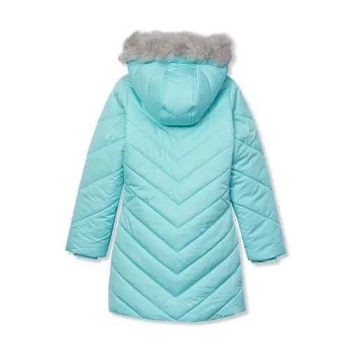 Girls Water Resistant Velour Parka
