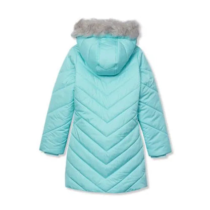 Girls Water Resistant Velour Parka