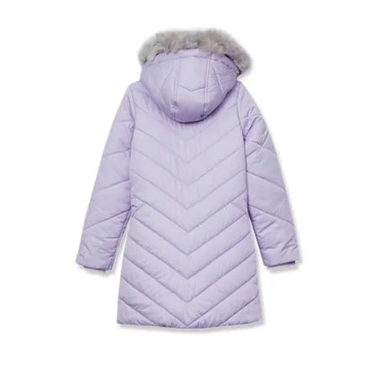 Girls Water Resistant Velour Parka
