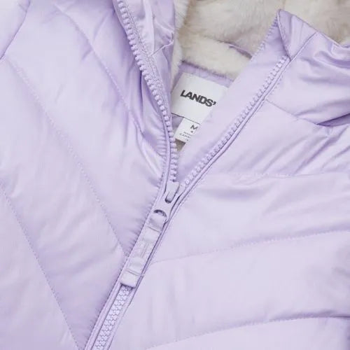 Girls Water Resistant Velour Parka