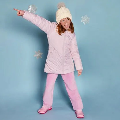 Girls Water Resistant Velour Parka
