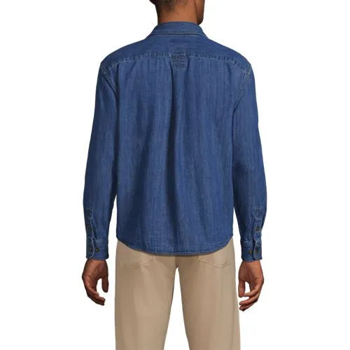Men's Long Sleeve Indigo Work Shirt