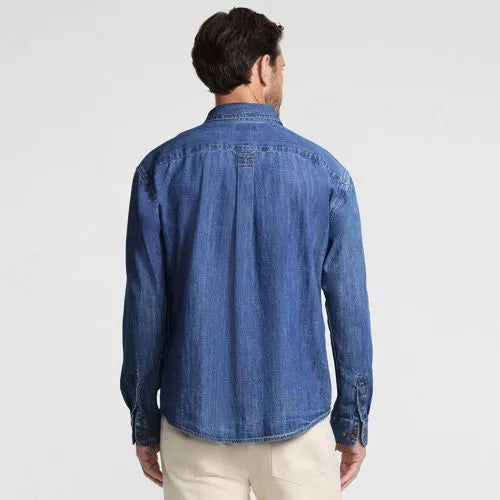Men's Long Sleeve Indigo Work Shirt