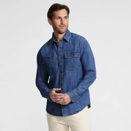 Men's Long Sleeve Indigo Work Shirt