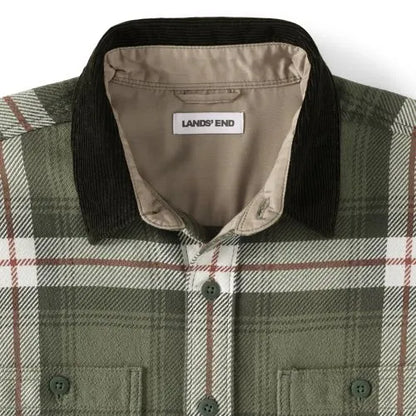 Men's Authentic Flannel Shirt with Corduroy Collar