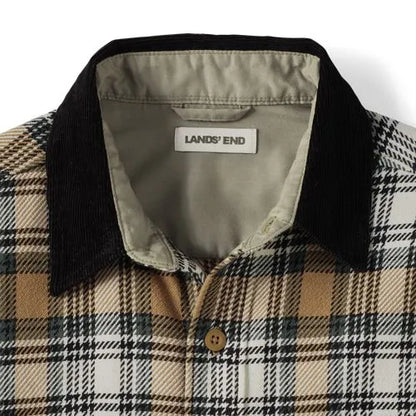 Men's Authentic Flannel Shirt with Corduroy Collar