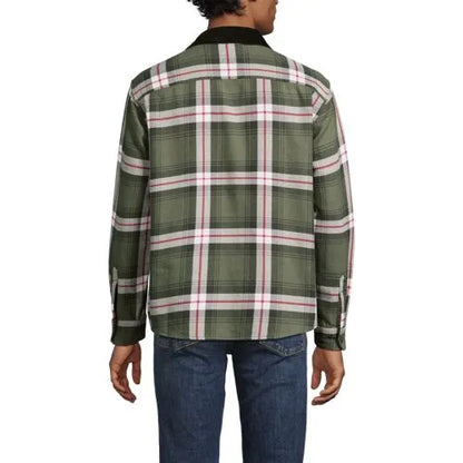 Men's Authentic Flannel Shirt with Corduroy Collar
