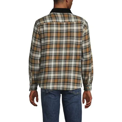 Men's Authentic Flannel Shirt with Corduroy Collar