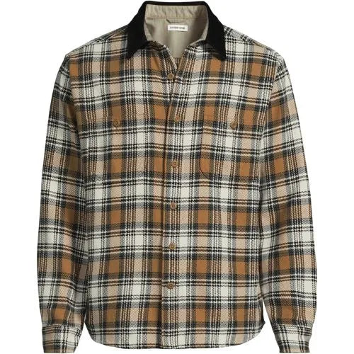 Men's Authentic Flannel Shirt with Corduroy Collar
