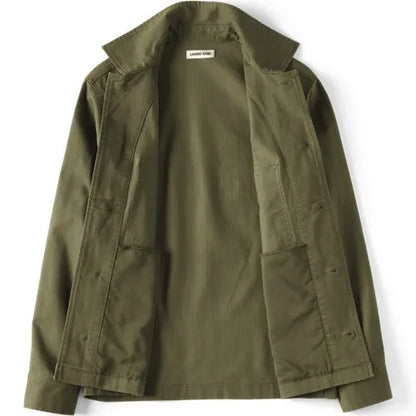 Men's Herringbone Utility Shirt Jacket