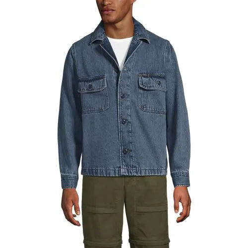 Men's Denim Utility Shirt Jacket