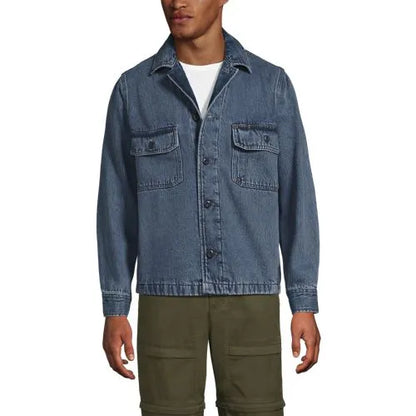 Men's Denim Utility Shirt Jacket