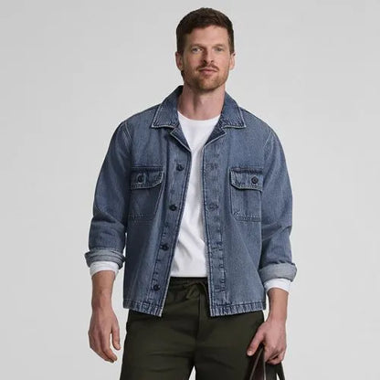 Men's Denim Utility Shirt Jacket
