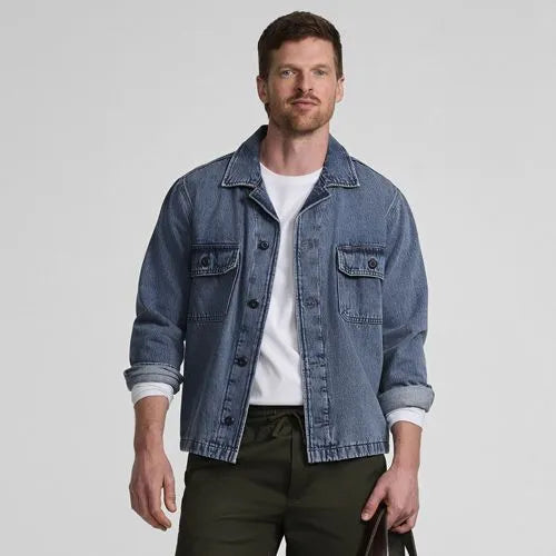 Men's Denim Utility Shirt Jacket