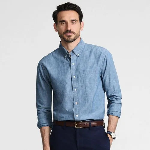 Men's Long Sleeve Chambray Shirt
