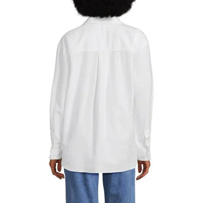 Women's Oversized Oxford Button Front Shirt