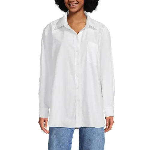 Women's Oversized Oxford Button Front Shirt