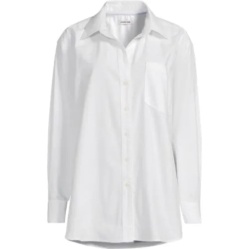 Women's Oversized Oxford Button Front Shirt
