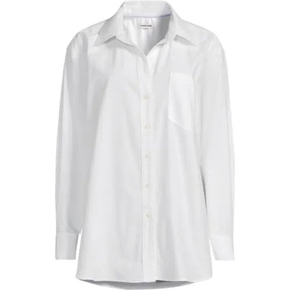 Women's Oversized Oxford Button Front Shirt