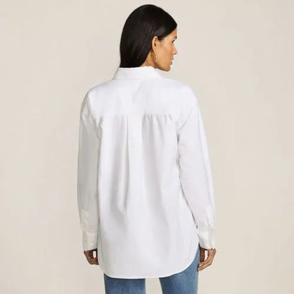 Women's Oversized Oxford Button Front Shirt