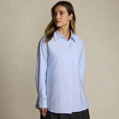 Women's Oversized Oxford Button Front Shirt