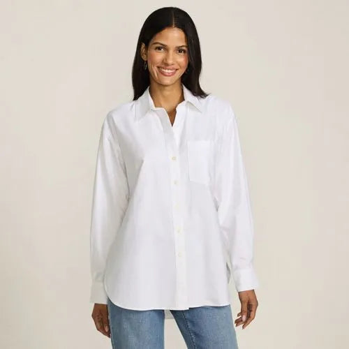 Women's Oversized Oxford Button Front Shirt