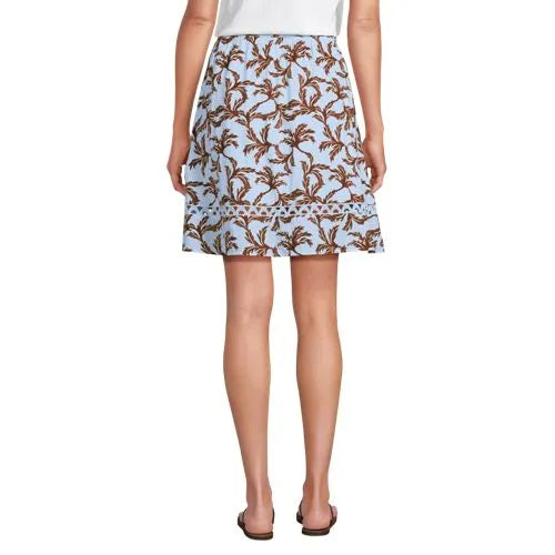 Women's Voile Ladder Trim Above the Knee Skirt