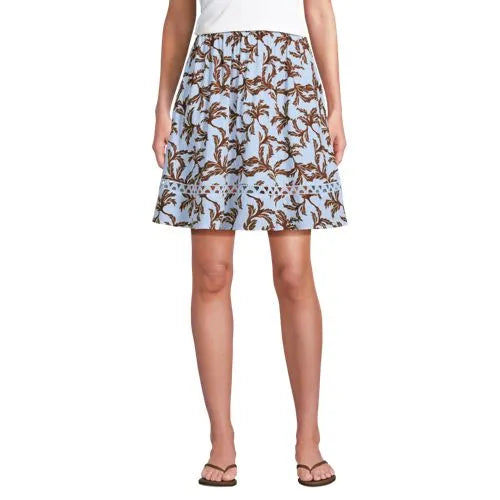 Women's Voile Ladder Trim Above the Knee Skirt