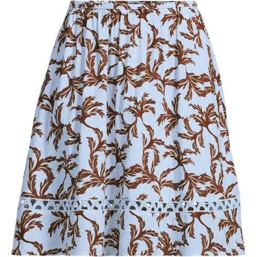 Women's Voile Ladder Trim Above the Knee Skirt