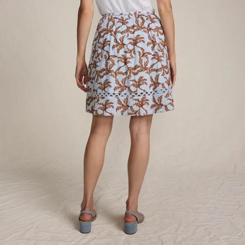 Women's Voile Ladder Trim Above the Knee Skirt
