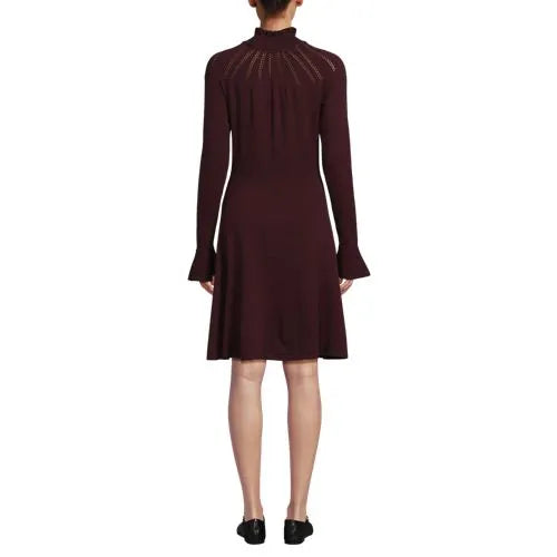 Women's Fine Gauge Cotton Fit and Flare Sweater Dress