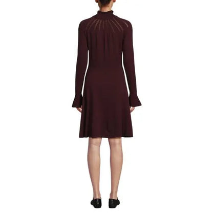 Women's Fine Gauge Cotton Fit and Flare Sweater Dress