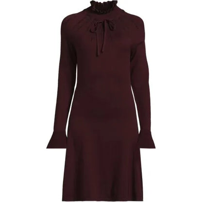 Women's Fine Gauge Cotton Fit and Flare Sweater Dress