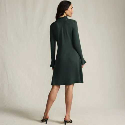Women's Fine Gauge Cotton Fit and Flare Sweater Dress