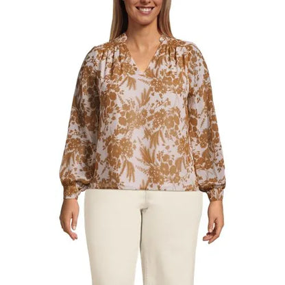 Women's Chiffon Removable Tie Neck Blouse