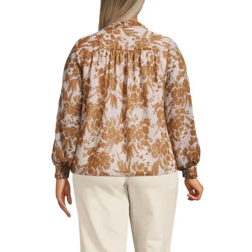 Women's Chiffon Removable Tie Neck Blouse