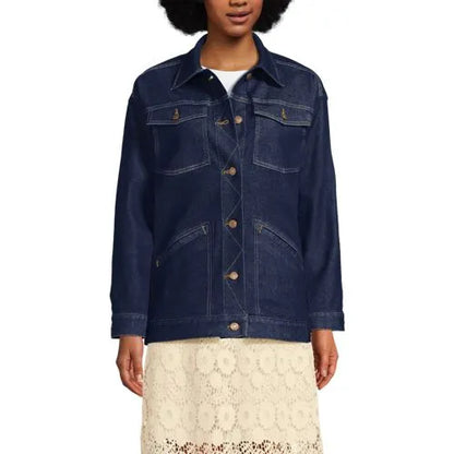 Women's Oversized Denim Trucker Jacket