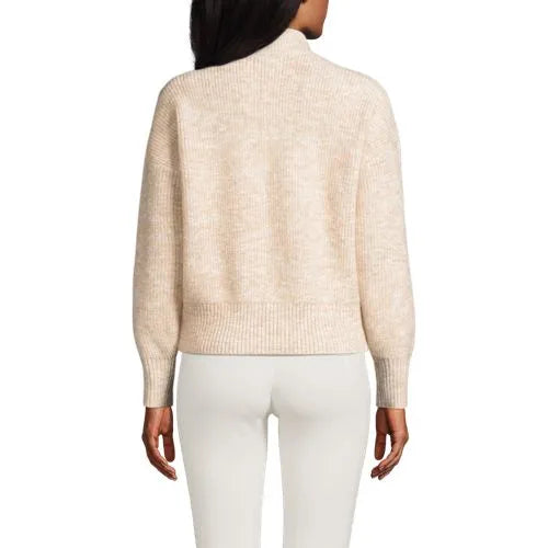 Women's Fuzzy Wedged Quarter Zip Sweater