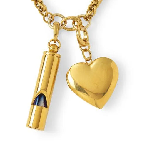 Water-Resistant Link Heart Y Necklace
